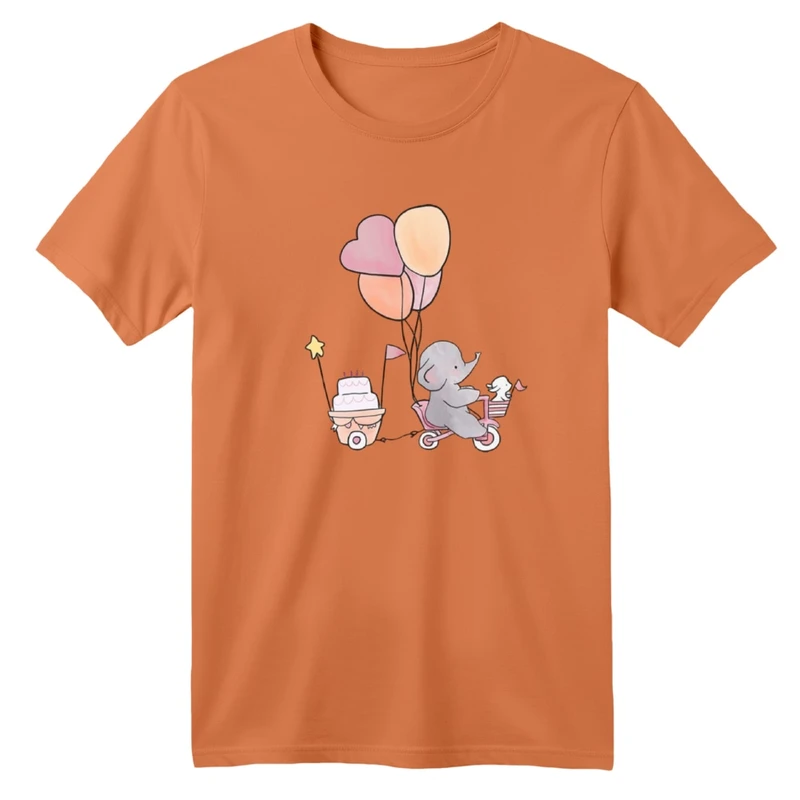 تی‌شرت آستین کوتاه لانگ بچگانه مدل فیل و بادکنک