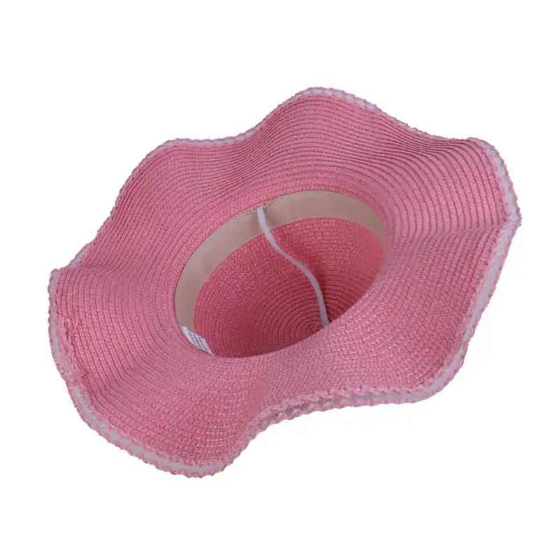 کلاه حصیری مدل لبه پهن پاپیون دار