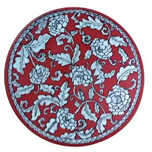 بشقاب دیوارکوب سفالی طرح گلدار کد 25
