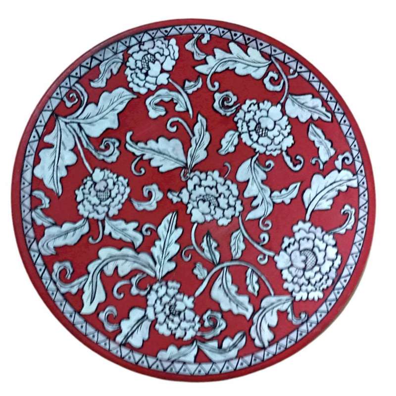 بشقاب دیوارکوب سفالی طرح گلدار کد 20