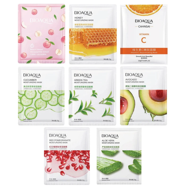 ماسک صورت بایوآکوا مدل آبرسان وزن 25 گرم بسته 8 عددی