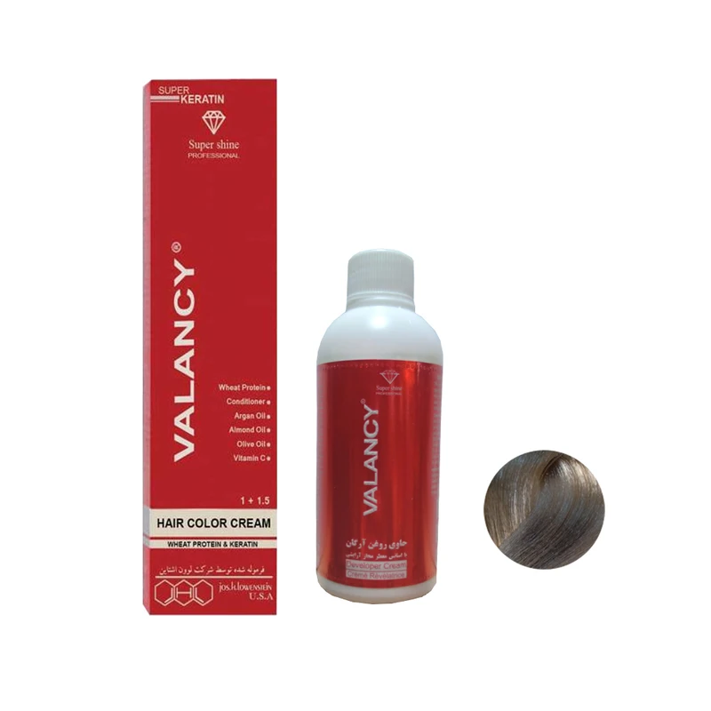 کیت رنگ مو والانسی شماره C9 9 1/2.1 حجم 100 میلی لیتر رنگ بلوند دودی خیلی روشن
