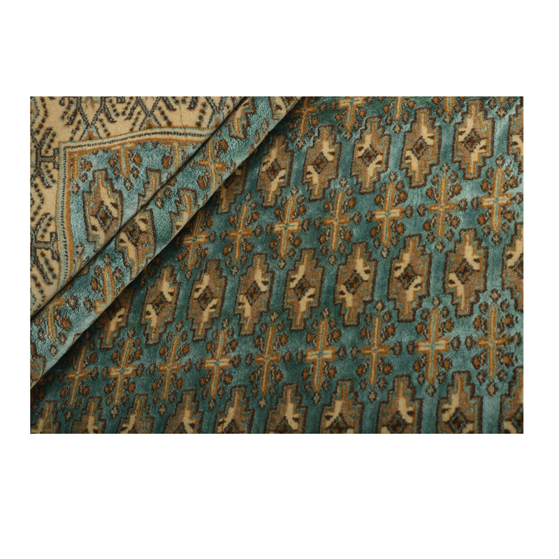 فرش نیمه دستبافت شش و نیم متری مدل گل ابریشم کد 542893