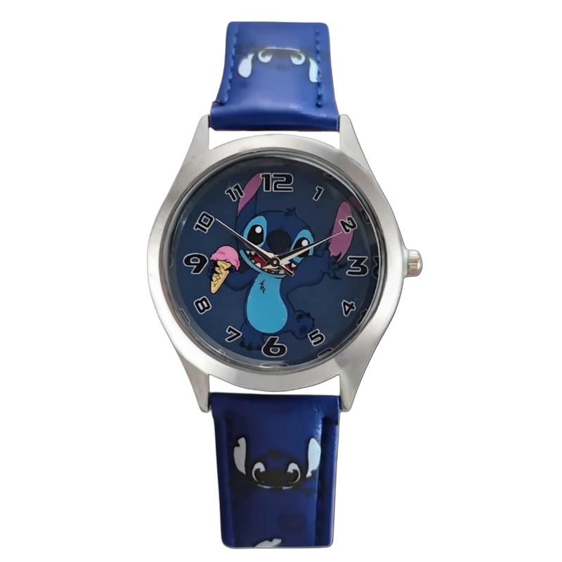 ساعت مچی عقربه‌ای کوارتز بچگانه مدل کیوت بند چرم طرح استیچ