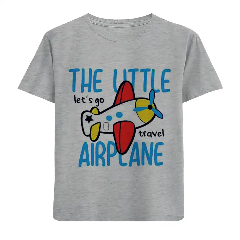 تی شرت آستین کوتاه بچگانه مدل هواپیما F214