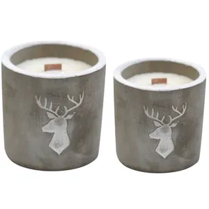 شمع مدل بتنی گوزن بسته 2 عددی