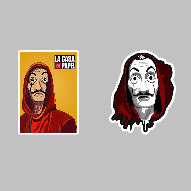 استیکر لپ تاپ کارنیکا طرح سرقت پول مدل money heist-2222056 مجموعه 2 عددی