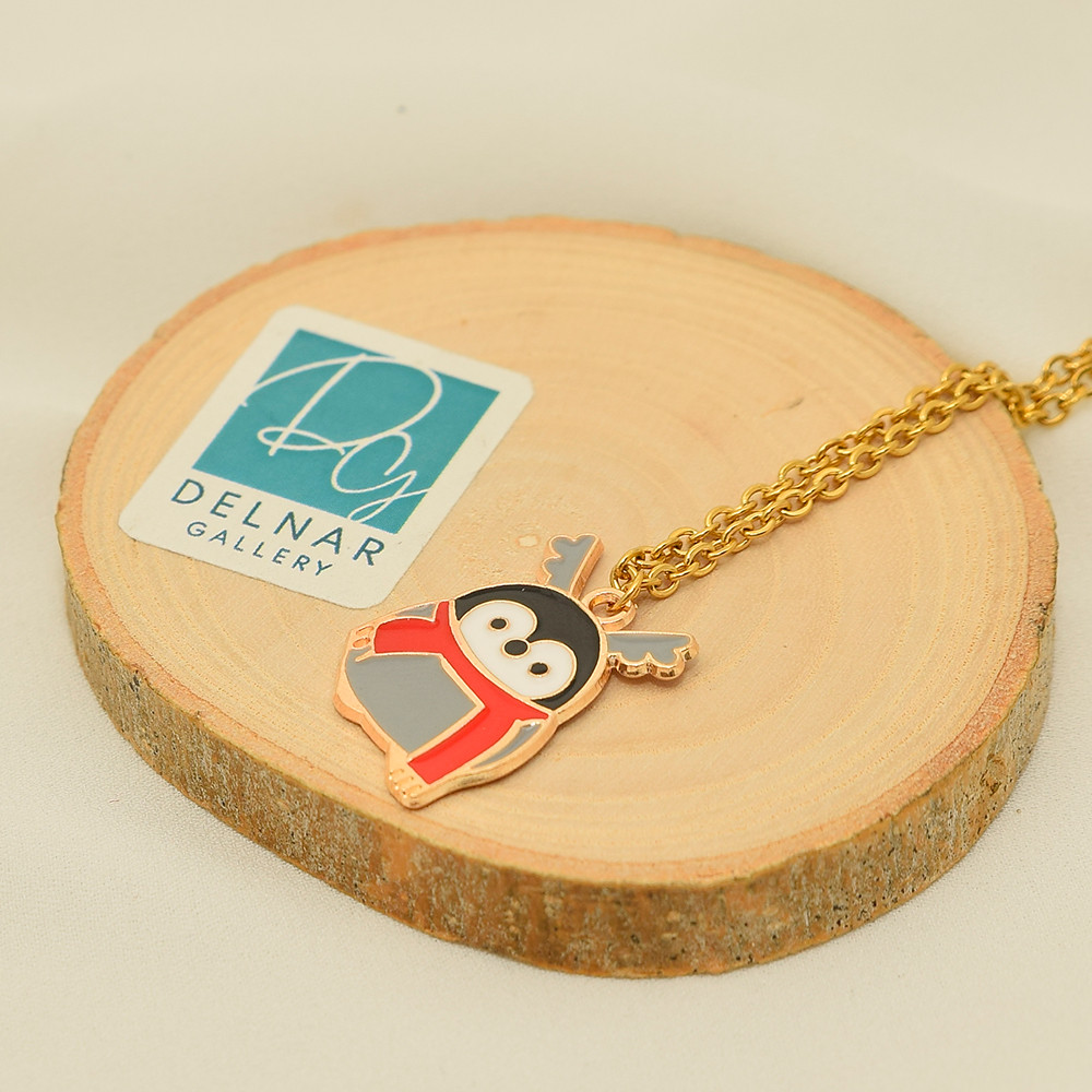 گردنبند دخترانه دلنار گالری مدل پنگوئن کریسمسی گردنبند دخترانه دلنار گالری مدل پنگوئن کریسمسی