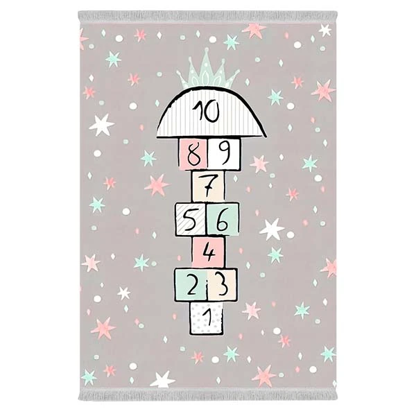 فرش پارچه‌ای دفه مدل فرشینه طرح فانتزی کد 1216