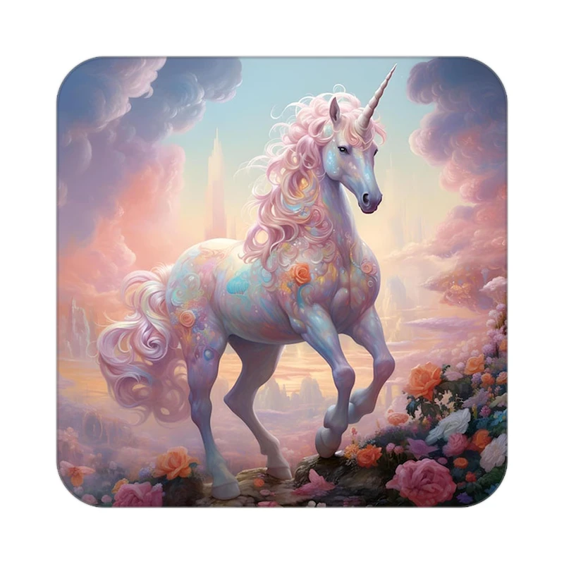 زیر لیوانی کاکتی طرح اسب تک شاخ و یونیکورن مدل mp31545