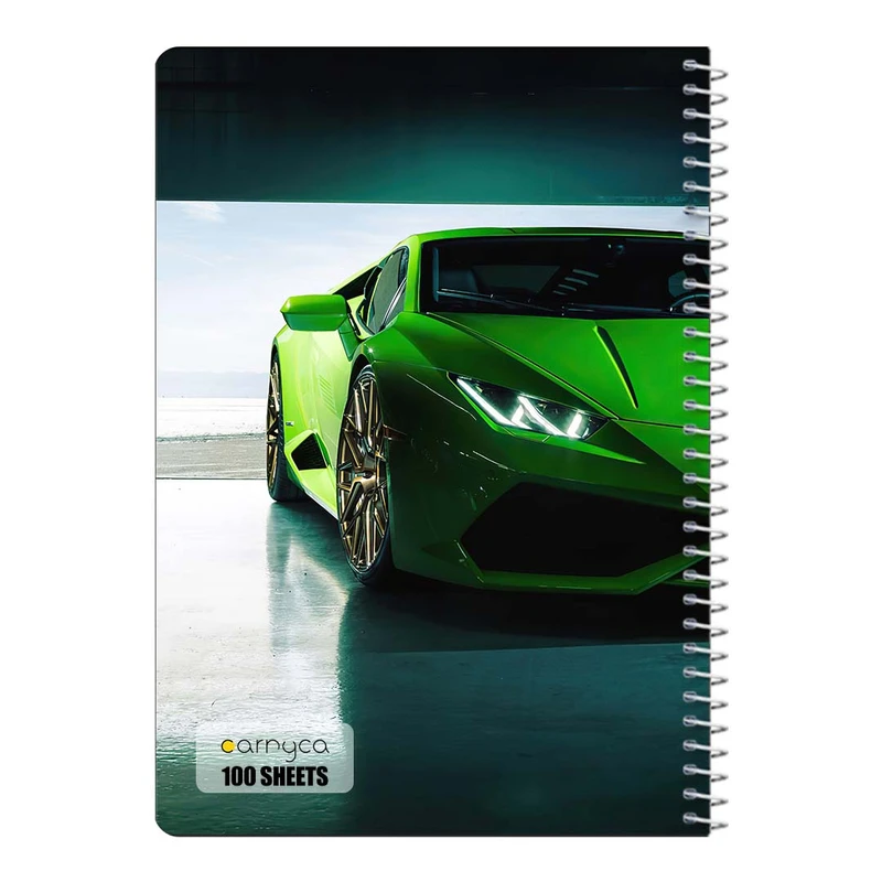 دفتر شطرنجی 100 برگ سیمی کارنیکا طرح لامبورگینی هوراکان Lamborghini Huracan کد 42806