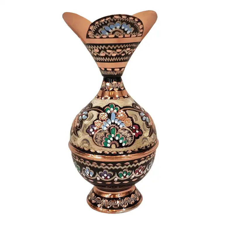 گلدان میناکاری طرح سه لبه مدل رومیزی کد 133