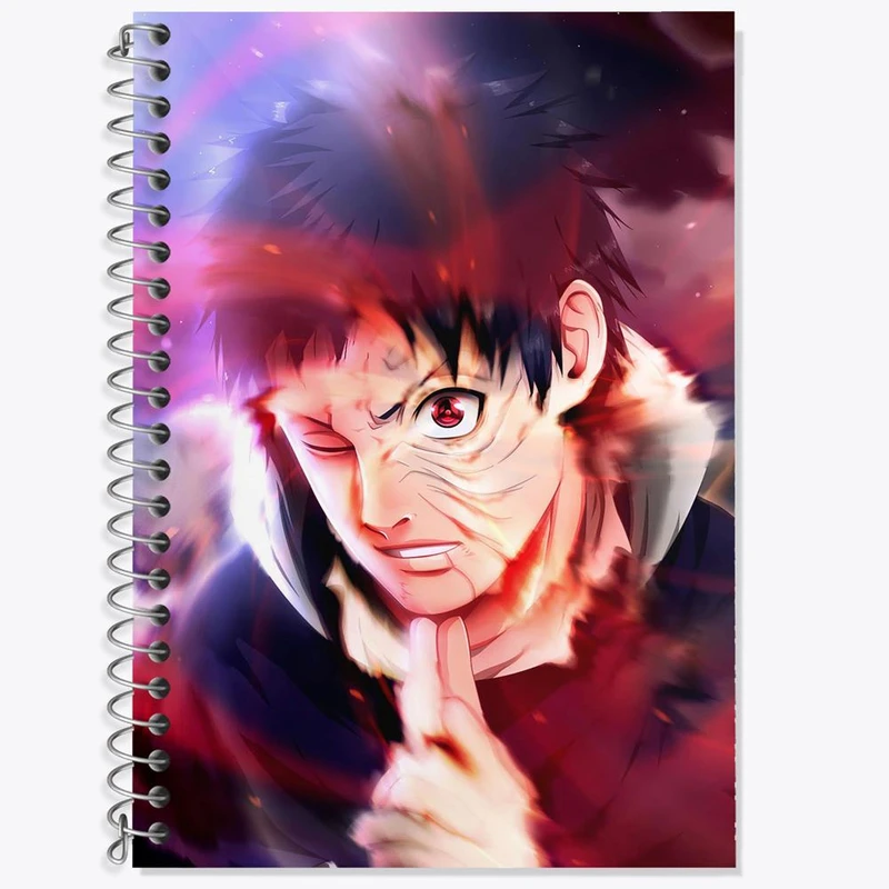 دفتر زبان 50 برگ خندالو مدل دو خط طرح اوبیتو اوچیها انیمه ناروتو Naruto کد 11282