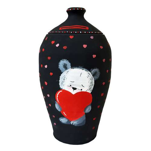 قلک سفالی مدل خرس قلبی RO-03