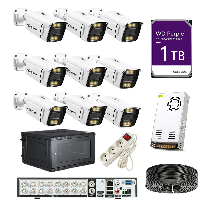 سیستم امنیتی مدل PACK AHD 9 STAR LIGTH - AXESSLINK