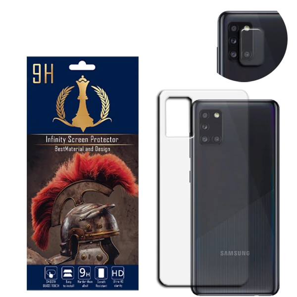 محافظ لنز دوربین اینفینیتی مدل A31 مناسب برای گوشی موبایل سامسونگ GALAXY A31 به همراه محافظ پشت گوشی