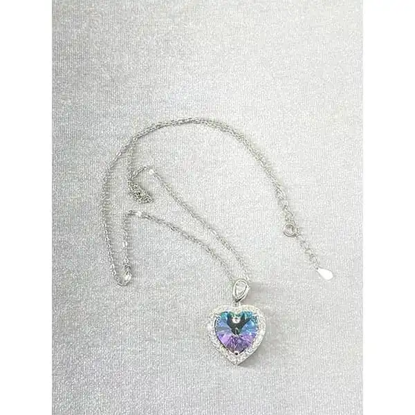 گردنبند نقره زنانه سواروسکی مدل قلب جواهری کد 2209