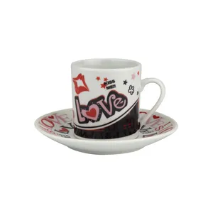 ست فنجان و نعلبکی 12 پارچه مدل لاو کد 8068