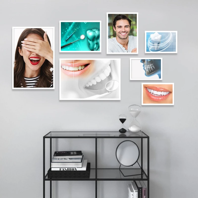 تابلو بکلیت طرح لبخند و دندانپزشکی مدل شاین اکلیلی W-1313 مجموعه 7 عددی