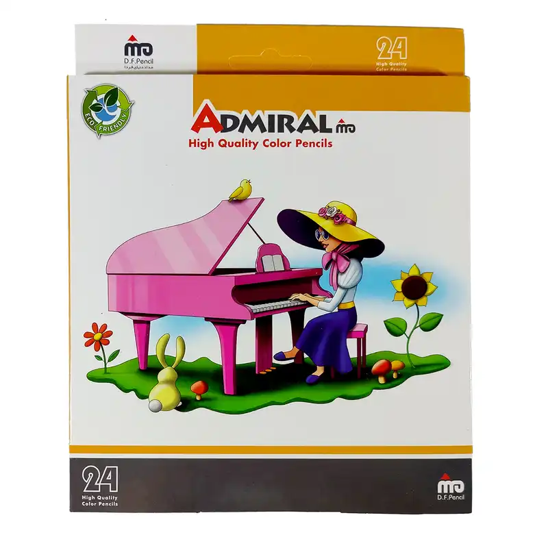 مداد 24 رنگ آدمیرال کد 761C طرح Piano Girl