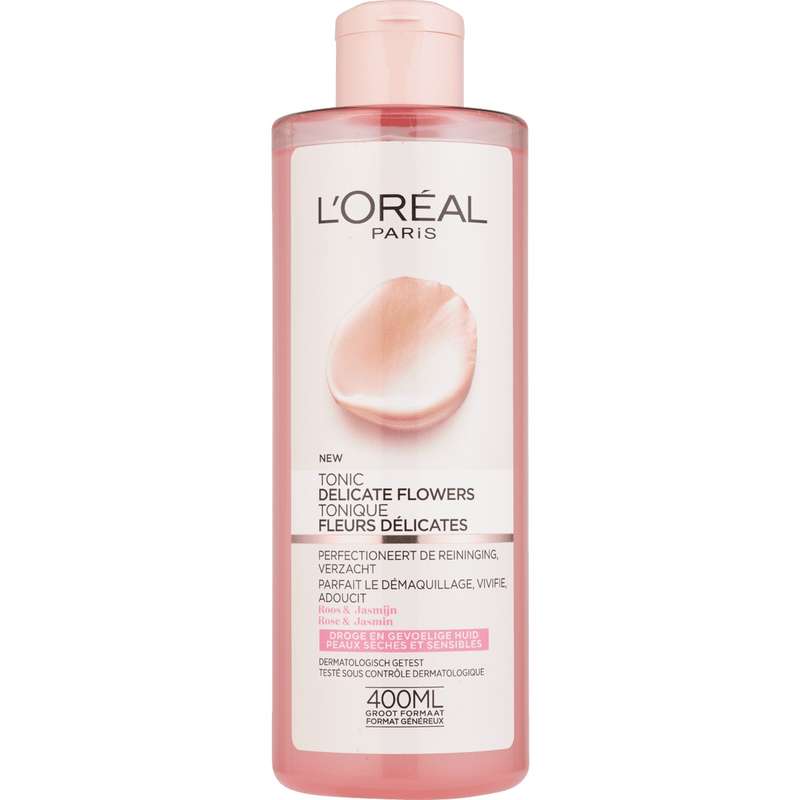 تونر پاک کننده آرایش صورت لورآل مدل FLEURS  DELICATES حجم 400 میلی لیتر