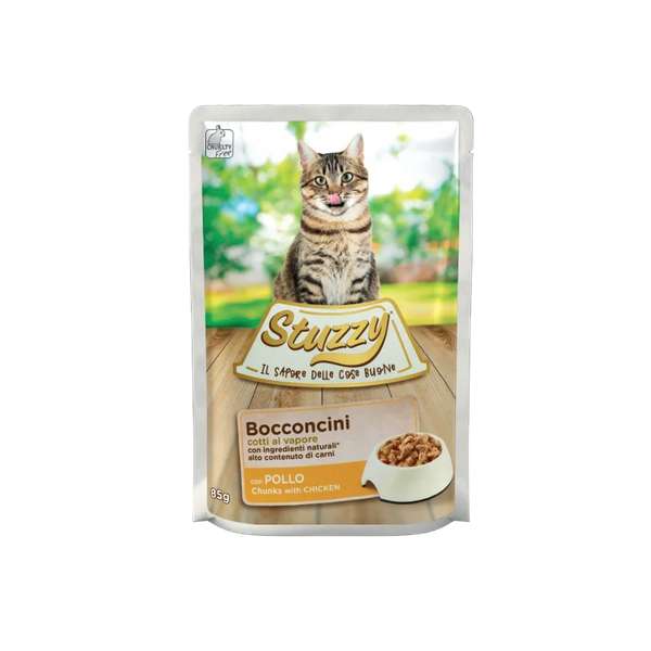 پوچ غذای گربه استوزی مدل مرغ Chunk وزن 85 گرم