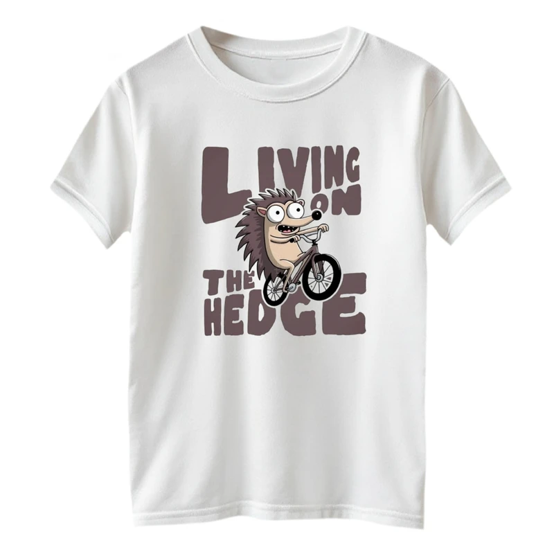 تی شرت آستین کوتاه بچگانه مدل جوجه تیغی و دوچرخه