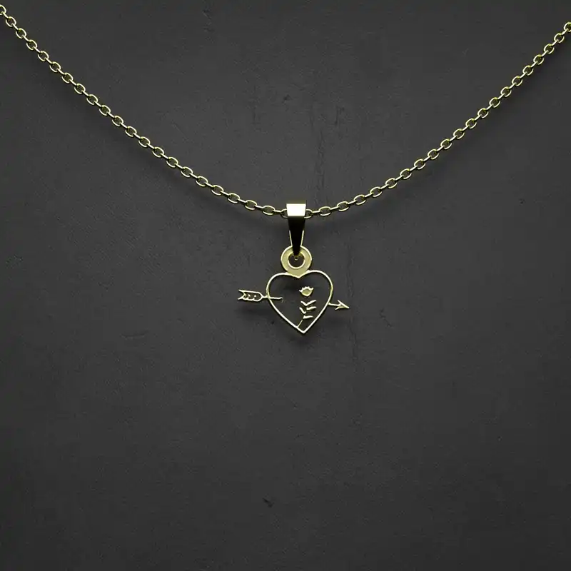 گردنبند طلا 18 عیار زنانه مدوپد مدل  طرح قلب کد FF1097