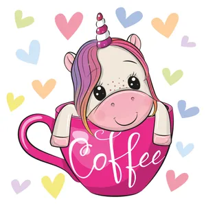 استیکر دیواری کودک تُکتم مدل یونیکورن کد 03 مجموعه 15 عددی