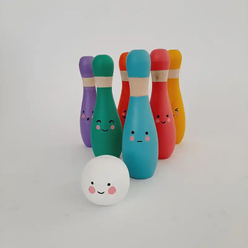 اسباب بازی چوبی مدل بولینگ کد WBO03 مجموعه 6 عددی