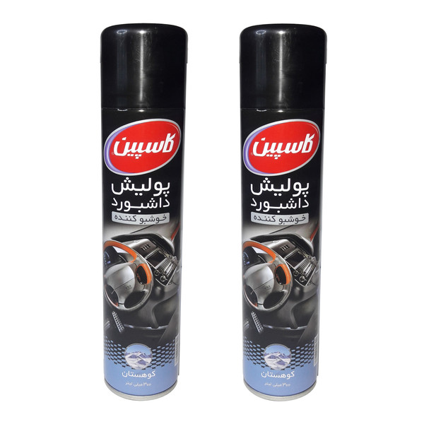 اسپری پولیش داشبورد خودرو کاسپین مدل Mountain حجم 300 میلی‌ لیتر بسته 2 عددی