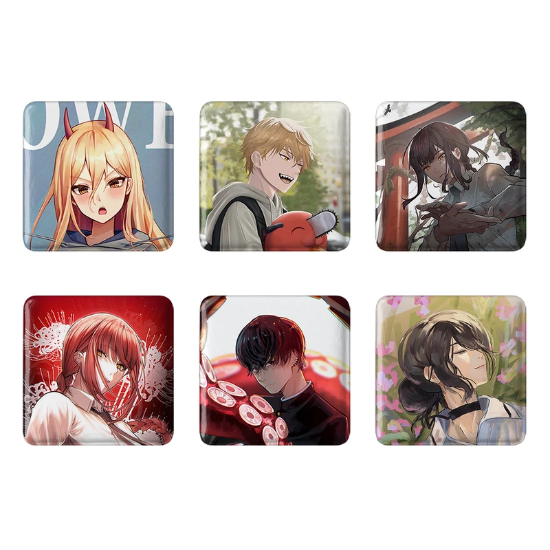 مگنت خندالو طرح انیمه مرد اره ای Chainsaw Man کد 1360B مجموعه 6 عددی