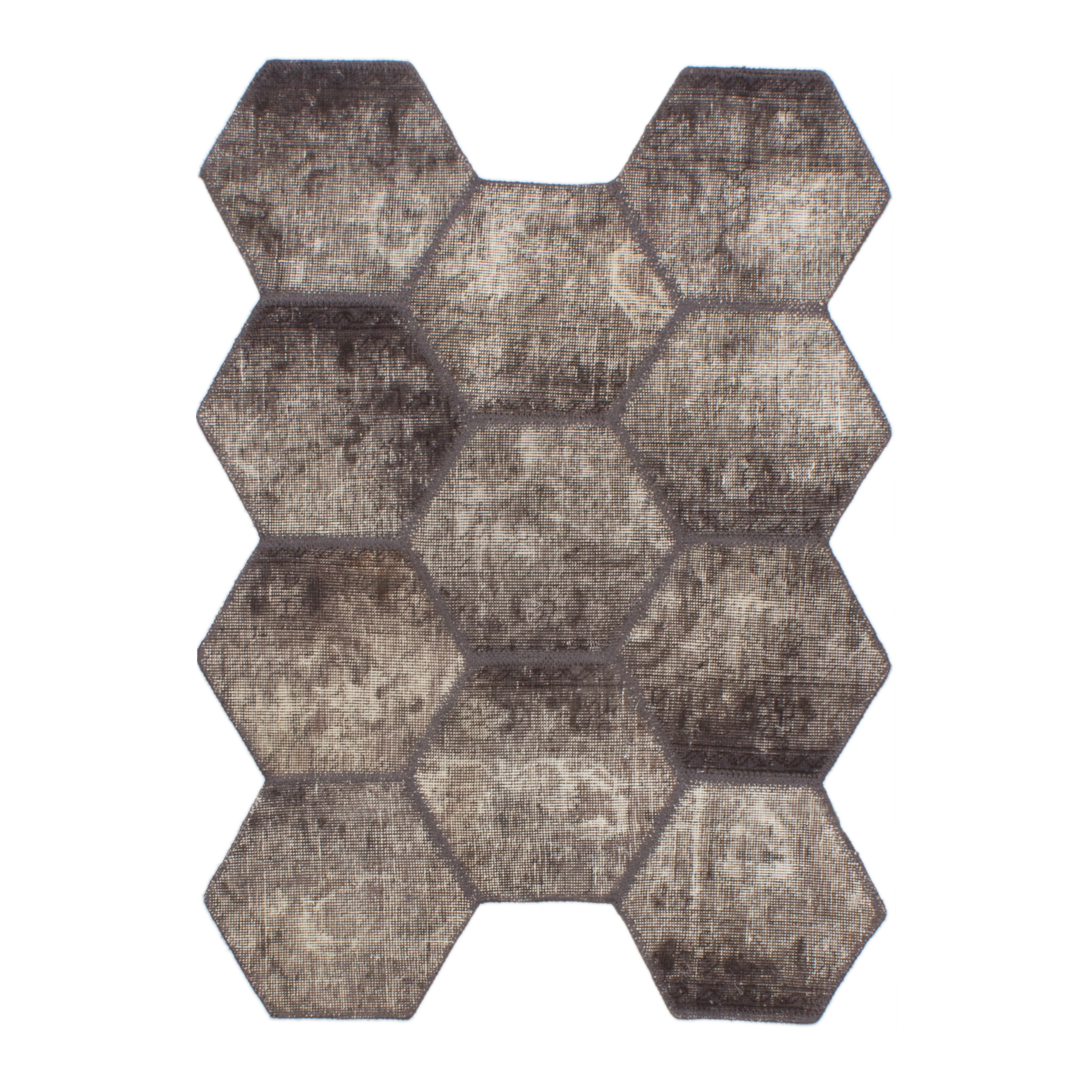 فرش دستباف رنگ شده 1متری   مدل کندو   کد11781