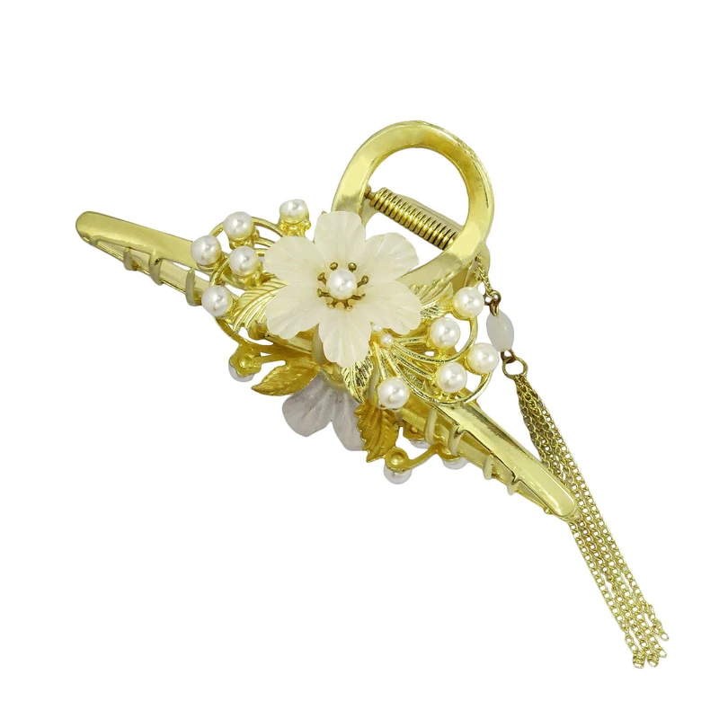 کلیپس مو زنانه مدل گل چینی آویز دار کد G_Lnd_1508