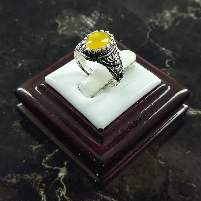 انگشتر مردانه سلین کالا مدل عقیق شرف الشمس گوزن کد D-17