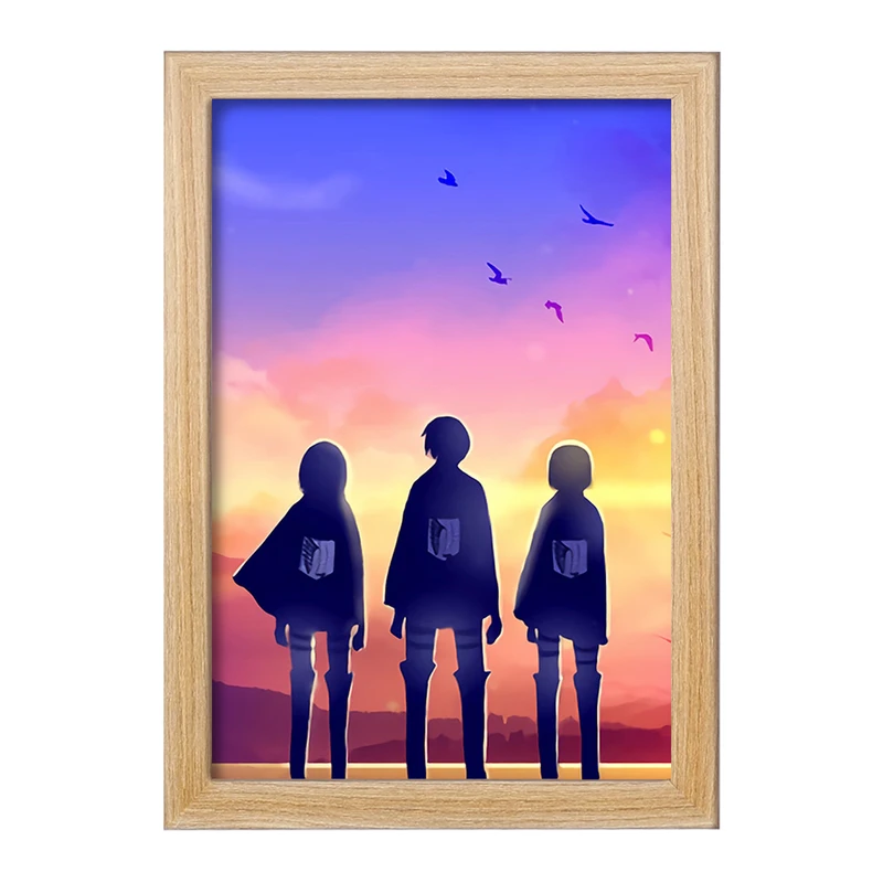 تابلو خندالو مدل میکاسا و ارن و آرمین انیمه اتک آن تایتان Attack on Titan  کد 11053