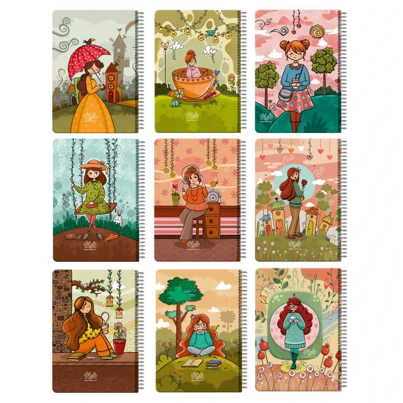 دفتر مشق 50 برگ دایان مدل حاشیه دار کد 4359 بسته 9 عددی