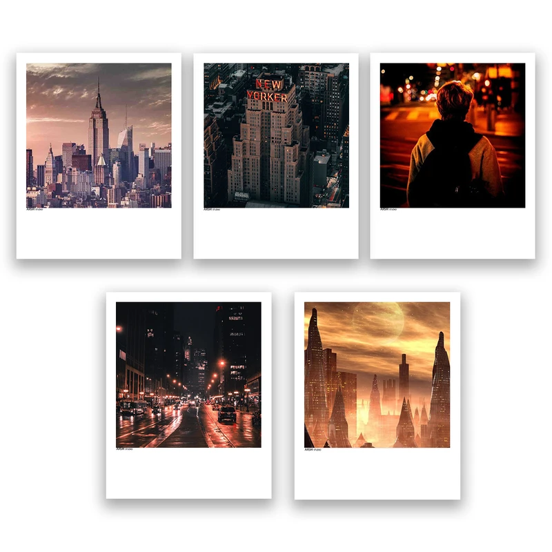 آویز تزیینی عرش مدل فانتزی منظره شهر کد Asa178 مجموعه پنچ عددی