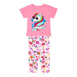 ست تی شرت آستین کوتاه و شلوار دخترانه مدل g052