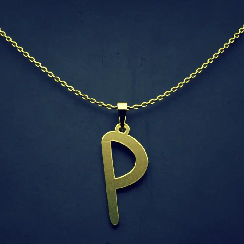 گردنبند طلا 18 عیار زنانه مدوپد مدل حرف P کد H3-1-1588