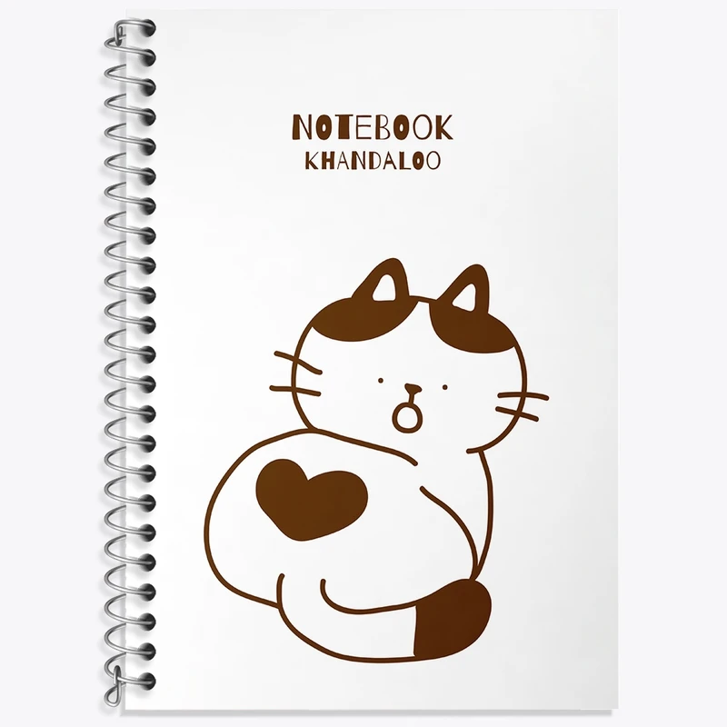 دفتر زبان 50 برگ خندالو مدل دو خط طرح گربه کیوت کد N1317
