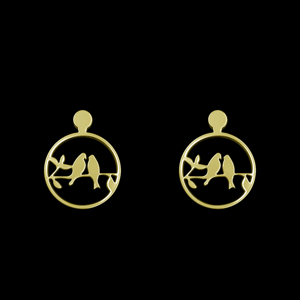 گوشواره طلا 18 عیار زنانه مدوپد مدل گنجشک کد GA1-13772