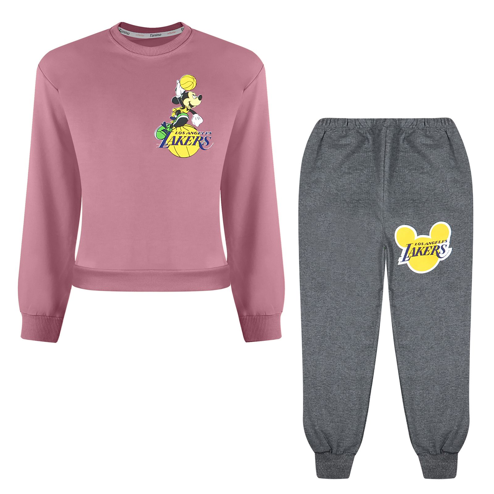 ست سویشرت و شلوار پسرانه تنی نو مدل 10022 صورتی -  - 1