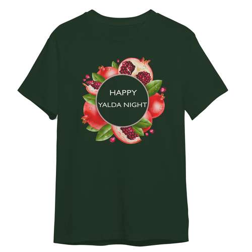 تی شرت آستین کوتاه مردانه مدل شب یلدا کد 0245 رنگ سبز یشمی