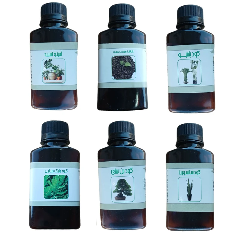 کود مایع پتاس و امینو اسید و بامبو و بن سای و جلبک دریایی و سانسوریا مدل life drop حجم 110 میلی لیتر