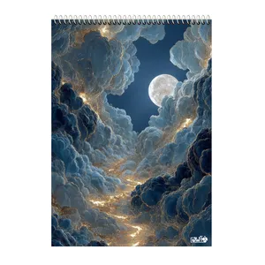 دفتر شطرنجی 100 برگ آلبالو طرح ماه کد 5022