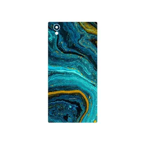 MAHOOT Turquoise marblewith golden streaks Cover Sticker for Sony Xperia L1