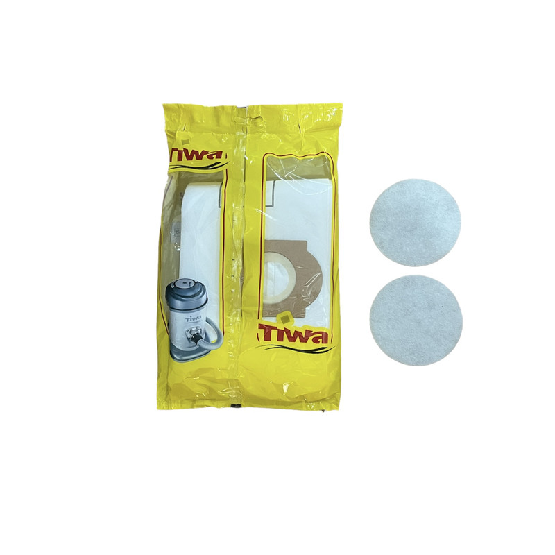 پاکت جاروبرقی تیوا مدل 4200 بسته 3 عددی مناسب برای جاروبرقی تیوا سطلی همراه با دو عدد فیلتر