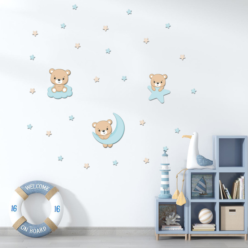 استیکر چوبی کودک باروچین مدل خرس کد 1243