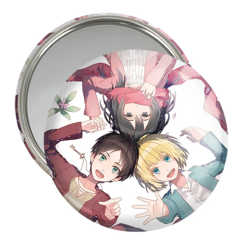 آینه جیبی خندالو مدل ارن و میکاسا و آرمین انیمه اتک آن تایتان Attack on Titan  کد 11036